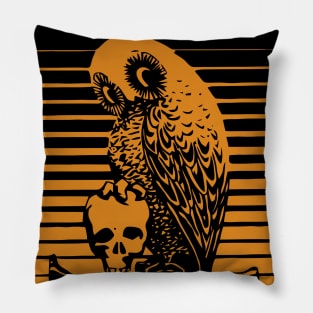 Owl and Skull Pillow