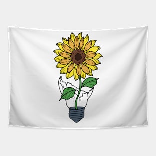 Sunflower in a light bulb Tapestry