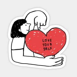 Love Yourself Hand Drawn Magnet