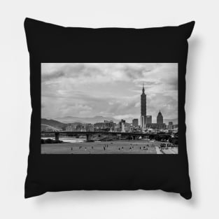 Unique landscape photography of Taipei cityscape 101 tower Pillow