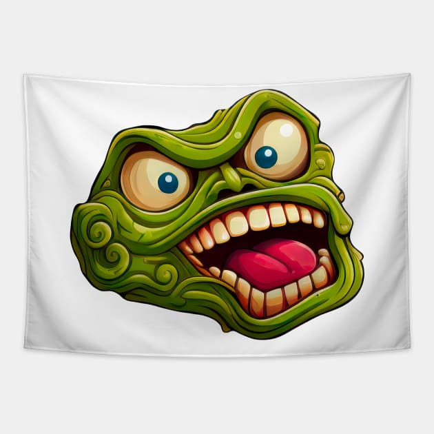 Funny Monster Face Tapestry by Sheptylevskyi