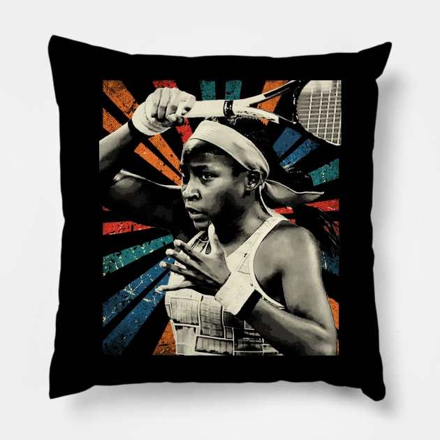 vintage coco gauff shirt Pillow by ArmandoApparel