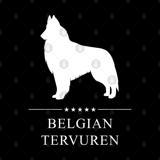 Belgian Tervuren Dog White Silhouette by millersye