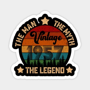 Father's Day Shirt Vintage 1957 The Men Myth Legend 63rd Birthday Gift Magnet