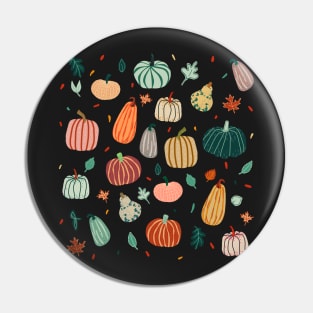 Pumpkins, autumn leaves. Thanksgiving, Halloween, fall illustration Pin