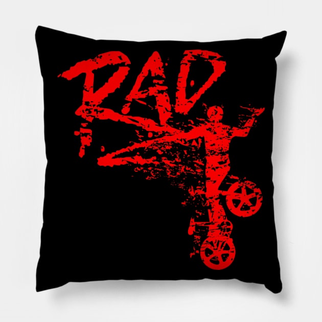 RAD bmx flatland freestyle Pillow by NicksPics