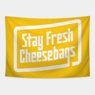 Stay Fresh Cheese Bags - Retro (White on Yellow) Tapestry