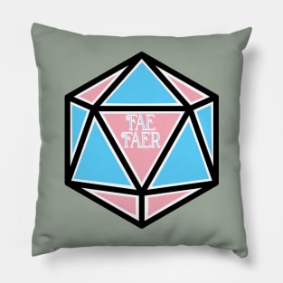 Trans Pronoun Pride D20 Fae/Faer Pillow