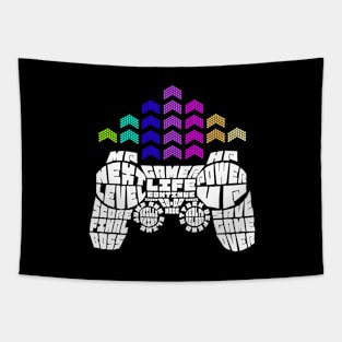 Video Game Controller For Gamers With Inscriptions Tapestry