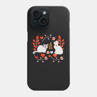 Valentines cat decor Phone Case