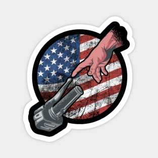 Biker Creation of Adam Motorcycle American Flag Magnet