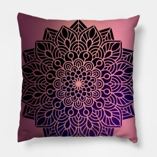 Mandala Flower on a Pink Gradient Pillow