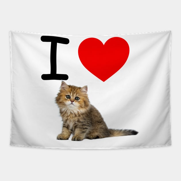 I HEART CUTE FLUFFY KITTEN Tapestry by EmoteYourself