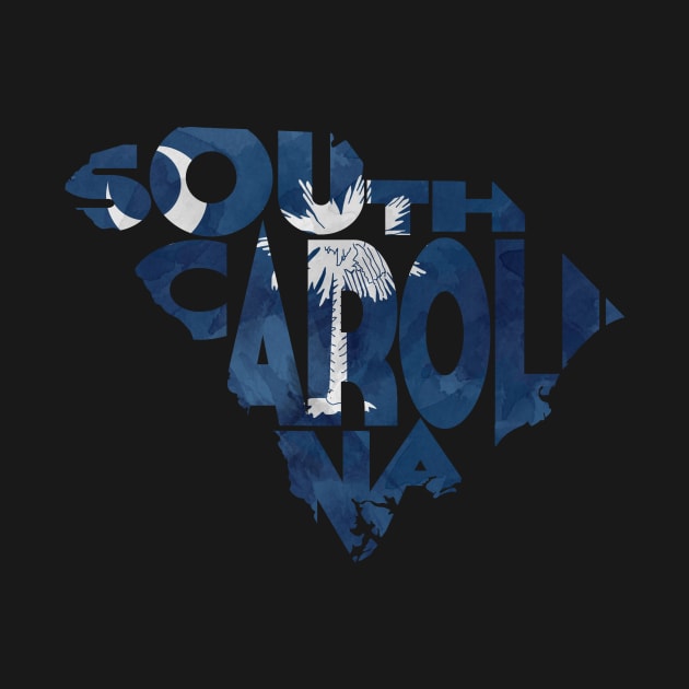 South Carolina Typo Map by inspirowl