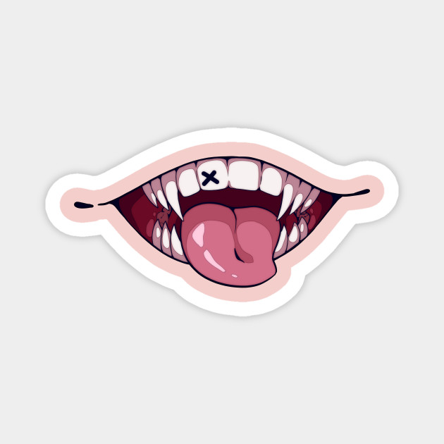 Anime monster smiling mouth - Mouth - Magnet | TeePublic Anime monster smiling mouth - Mouth - Magnet | TeePublic