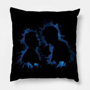 Shadowhunters / The Mortal Instruments - Malec voids and outline splashes (blue galaxy) - Alec Lightwood and Magnus Bane / Matthew Daddario and Harry Shum Jr Pillow