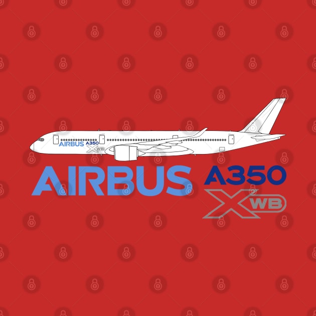 Airbus A350 Line Drawing by SteveHClark