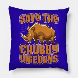 Save the Cubby Unicorns Funny Rhino Gift Pillow