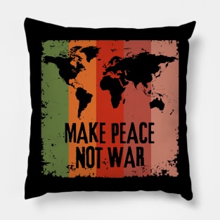 Make Peace Not War World Map Pillow