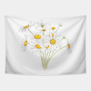 white little daisy bouquet flower watercolor Tapestry