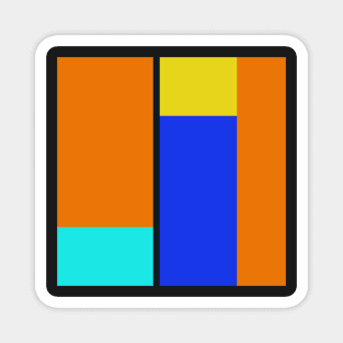 blue orange and yellow abstract minimalist art Magnet