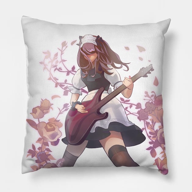 bandmaid guitar flower Pillow by joearc