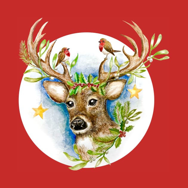 Christmas Deer by Dee’s Tees