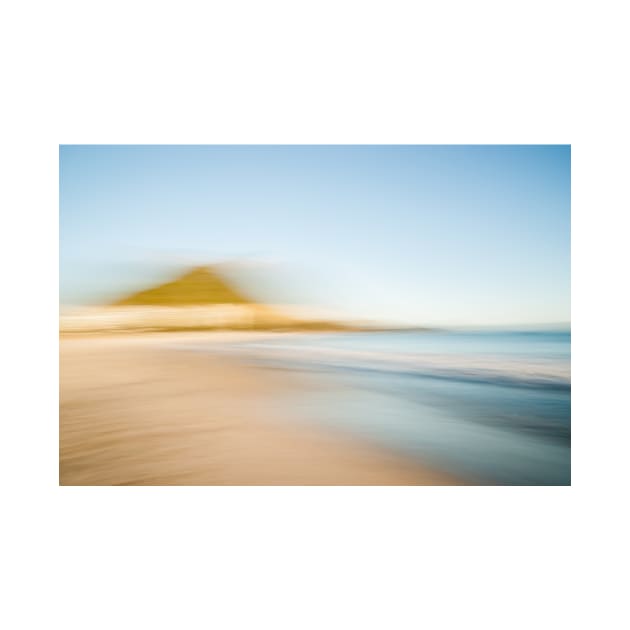 Mount Maunganui ocean beach with base of mount on left in motion blur abstract by brians101