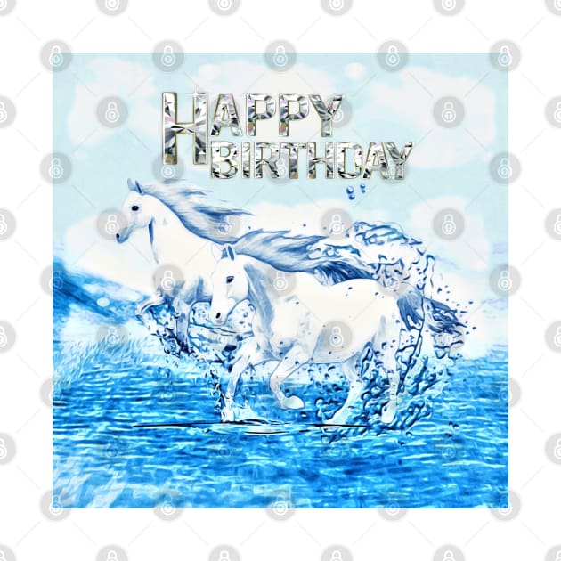 Angelic Horses Birthday Greeting by KC Morcom aka KCM Gems n Bling aka KCM Inspirations