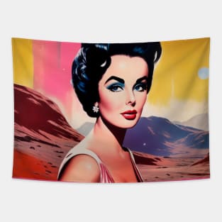 Elizabeth Midcentury Modern Galaxy Pop Art Tapestry