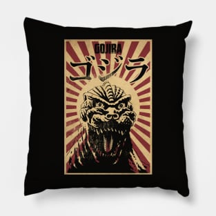 Vintage Kaiju Propaganda Pillow