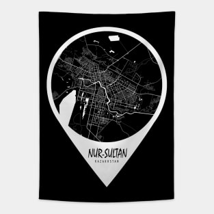 Nur-Sultan, Kazakhstan City Map - Travel Pin Tapestry