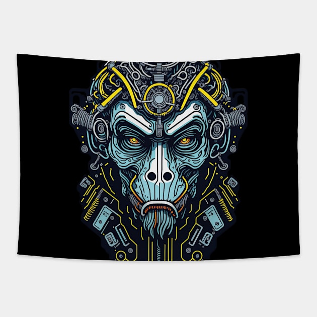 Techno Apes Tapestry by Houerd