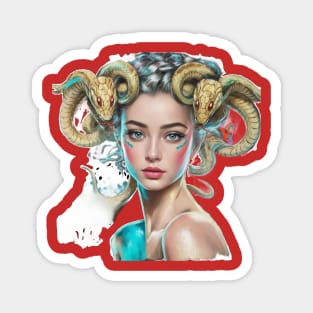 Anime Girl Unique & Colorful Hairstyle Character Snake Magnet