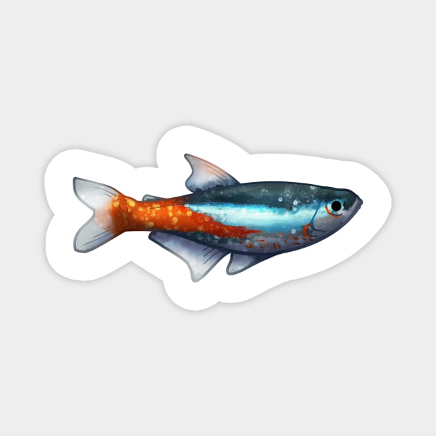 Cozy Neon Tetra Magnet by Phoenix Baldwin