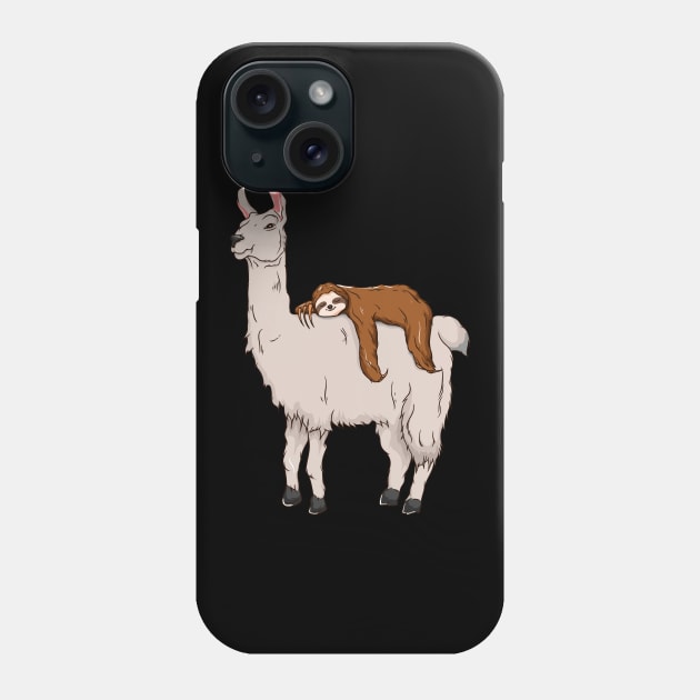 Cute & Funny Sloth Sleeping on Llama Friends Phone Case by theperfectpresents