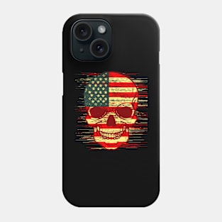 Skull America Glitch Phone Case