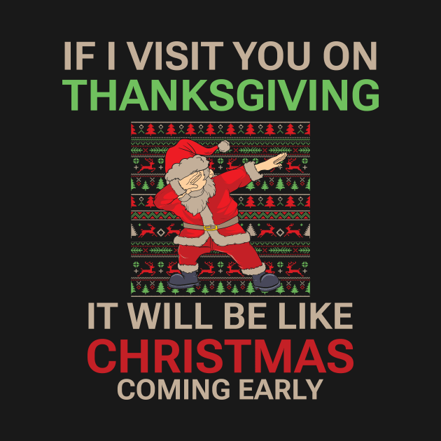 If I visit you on Thanksgiving it will be like Christmas coming early, Funny Christmas quote, Christmas 2022 by HomeCoquette