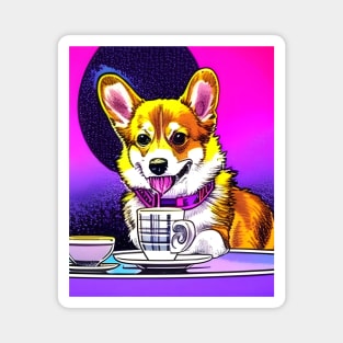 Corgi And Coffee Magnet