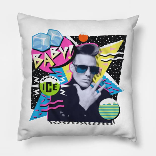 Ice Ice Baby Retro Vanilla Ice Pillow by fancyjan