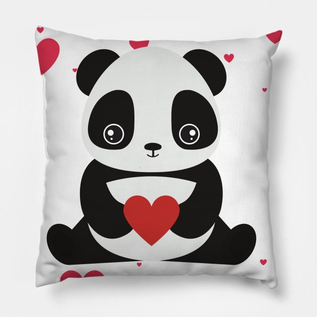 Dabbing Panda heart Pillow by 88House Shop