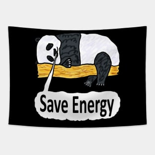 Save Energy Panda Tapestry