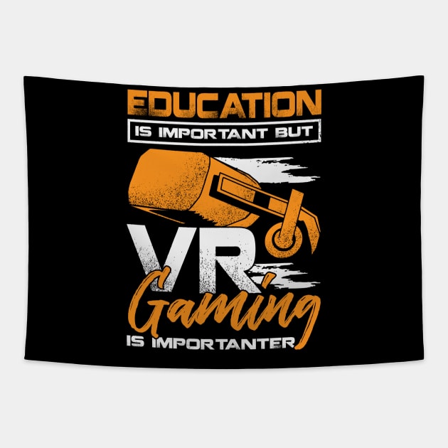 Funny VR Gaming Virtual Reality Gamer Gift Tapestry by Dolde08