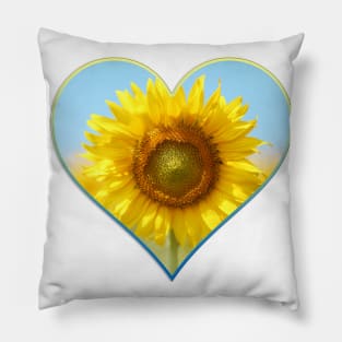 Sunflower and heart Pillow