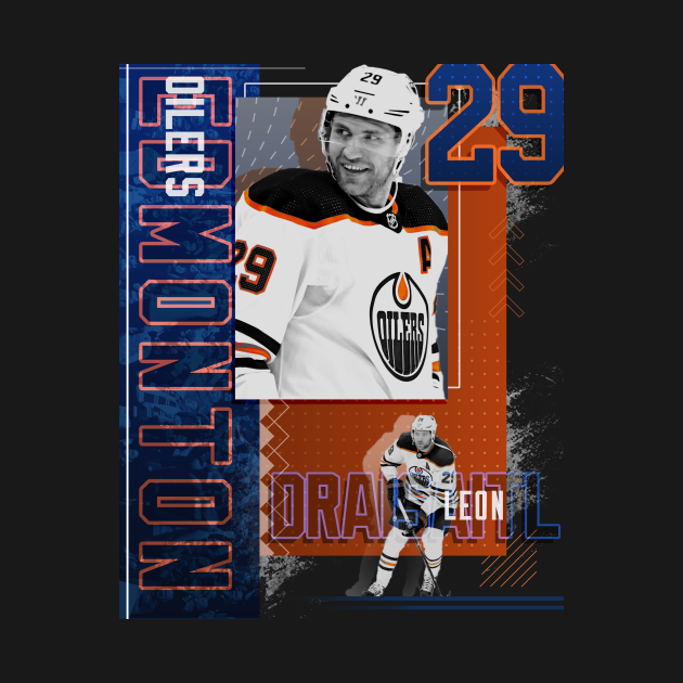 Leon Draisaitl Hockey Paper Poster Oilers 2 - Leon Draisaitl - T-Shirt