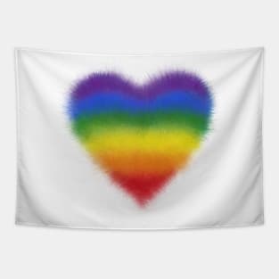 Pride furry heart Tapestry