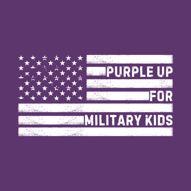 VINTAGE PURPLE UP FOR MILITARY KIDS by TreSiameseTee