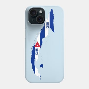 Cuba flag & map Phone Case