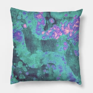 Abstract bright purple and turquoise blue batik texture Pillow