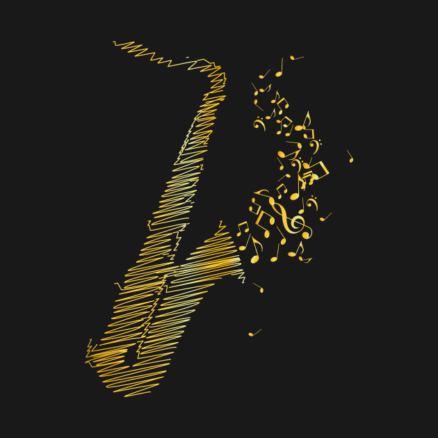 Creative Saxophone Art - Yellow Mix by WIZECROW